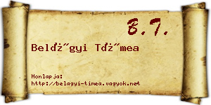 Belágyi Tímea névjegykártya